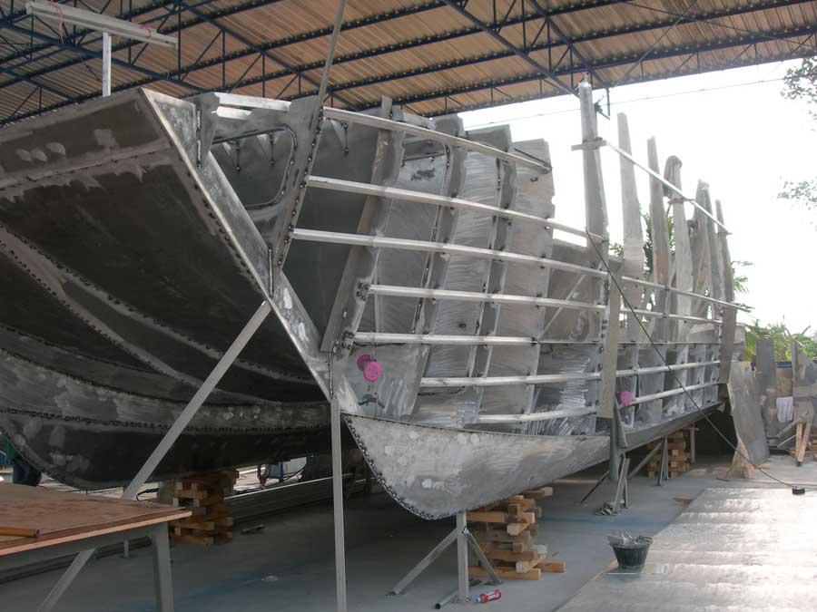 Aluminum catamarans progress Week 4 COASTAL BOATS ...