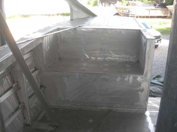 View of port side forward seat and deck